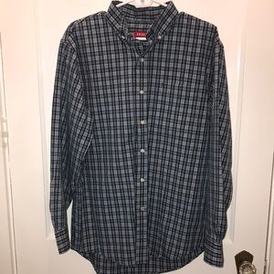 IZOD blue/green plaid button down